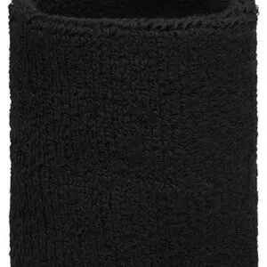 Basic zweetband zwart pols 12cm