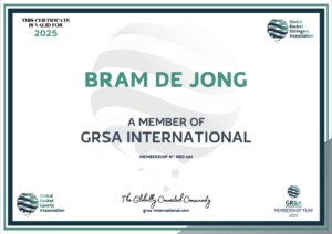 Bram de Jong NT Racketservice NT Bespanservice GRSA Membership certificate