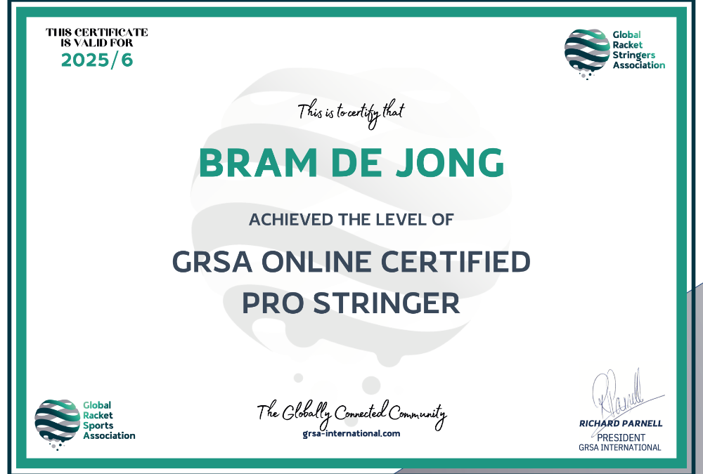 Wij zijn GRSA Certified Pro Stringer gecertificeerd!